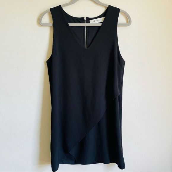 The Impeccable Pig Black Sleeveless Shift V Neck Dress Small - Picture 1 of 8